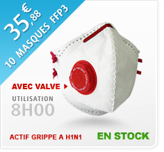 35,88 € les 10 masques FFP3 à valve